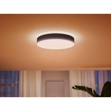 Philips - Plafón LED regulable Hue LED/33,5W/230V 2200-6500K d. 425 mm negro + mando a distancia