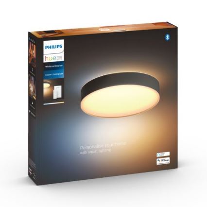 Philips - Plafón LED regulable Hue LED/33,5W/230V 2200-6500K d. 425 mm negro + mando a distancia