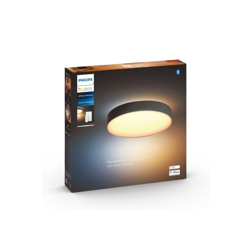 Philips - Plafón LED regulable Hue LED/33,5W/230V 2200-6500K d. 425 mm negro + mando a distancia