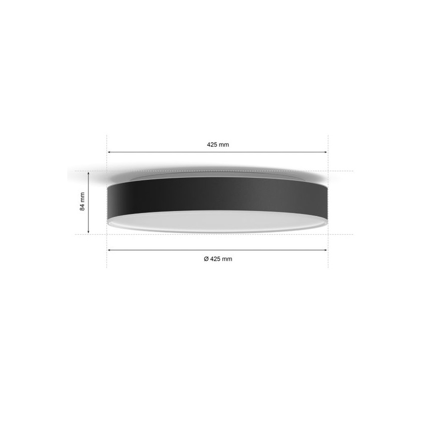 Philips - Plafón LED regulable Hue LED/33,5W/230V 2200-6500K d. 425 mm negro + mando a distancia