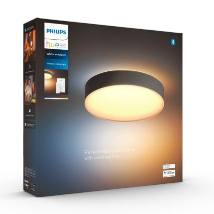 Philips - Plafón LED regulable Hue LED/19,2W/230V 2200-6500K d. 381 mm negro + mando a distancia