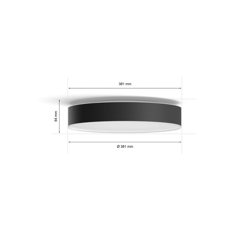 Philips - Plafón LED regulable Hue LED/19,2W/230V 2200-6500K d. 381 mm negro + mando a distancia