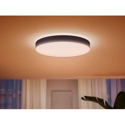 Philips - Plafón LED regulable Hue LED/48W/230V 2200-6500K d.551 mm negro + mando a distancia