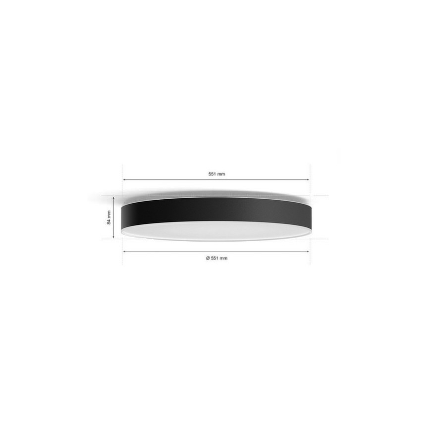 Philips - Plafón LED regulable Hue LED/48W/230V 2200-6500K d.551 mm negro + mando a distancia