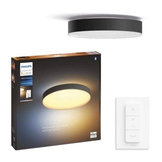 Philips - Plafón LED regulable Hue LED/48W/230V 2200-6500K d.551 mm negro + mando a distancia