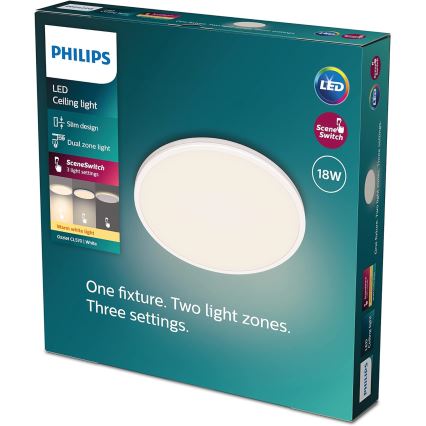 Philips - Plafón LED regulable SCENE SWITCH LED/18W/230V diá. 30 cm 2700K blanco