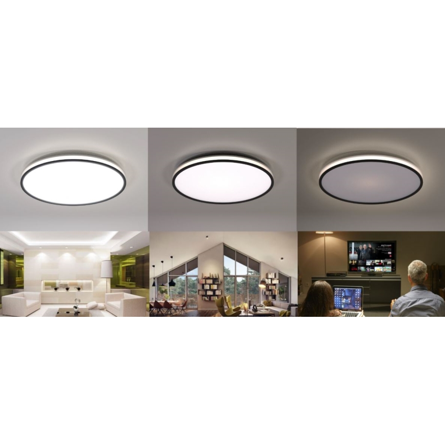 Philips - Plafón LED regulable SCENE SWITCH LED/18W/230V diá. 30 cm 4000K negro