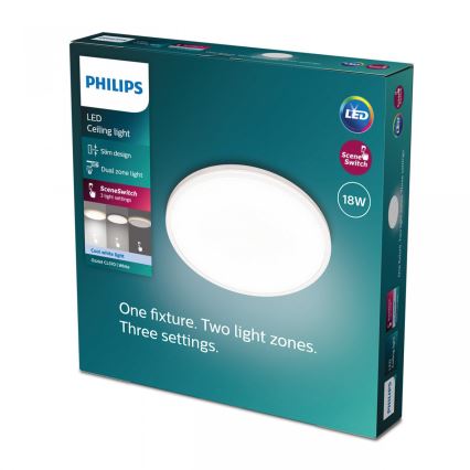 Philips - Plafón LED regulable SCENE SWITCH LED/18W/230V diá. 30 cm 4000K blanco