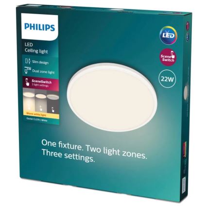 Philips - Plafón LED regulable SCENE SWITCH LED/22W/230V diá. 40 cm 2700K blanco