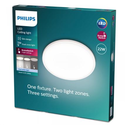 Philips - Plafón LED regulable SCENE SWITCH LED/22W/230V diá. 40 cm 4000K blanco