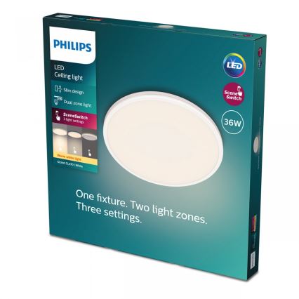 Philips - Plafón LED regulable SCENE SWITCH LED/36W/230V diá. 50 cm 2700K blanco