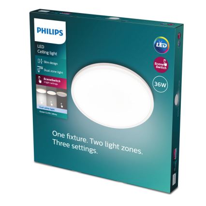 Philips - Plafón LED regulable SCENE SWITCH LED/36W/230V diá. 50 cm 4000K blanco