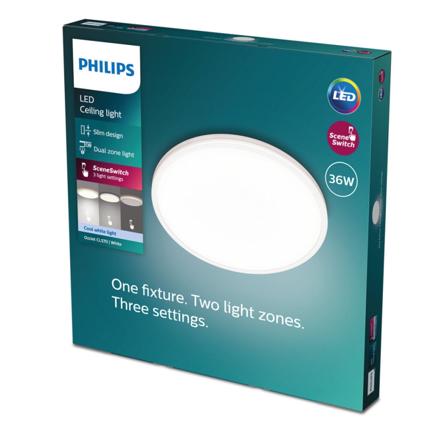 Philips - Plafón LED regulable SCENE SWITCH LED/36W/230V diá. 50 cm 4000K blanco