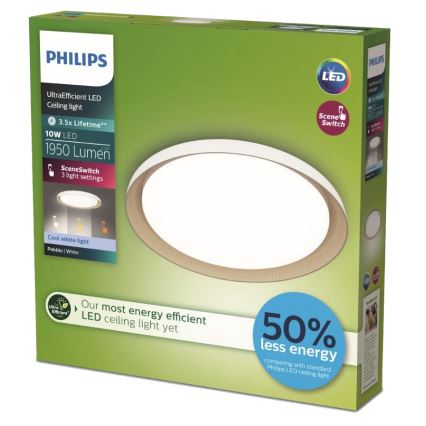 Philips - Plafón LED regulable PEBBLO SCENE SWITCH LED/10W/230V 4000K blanco