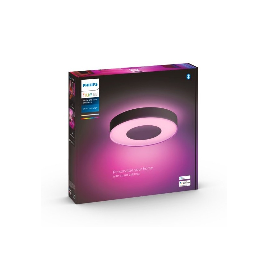 Philips - Plafón LED RGB regulable Hue INFUSE LED/52,5W/230V 2000-6500K 425 mm negro