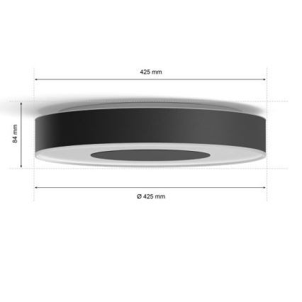 Philips - Plafón LED RGB regulable Hue INFUSE LED/52,5W/230V 2000-6500K 425 mm negro