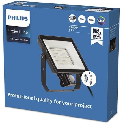 Philips - Proyector LED para exteriores con sensor PROJECTLINE LED/50W/230V IP65 4000K