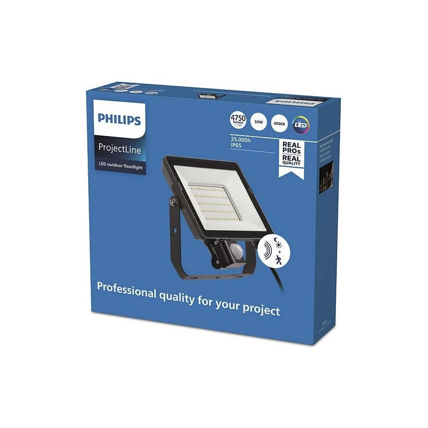 Philips - Proyector LED para exteriores con sensor PROJECTLINE LED/50W/230V IP65 4000K