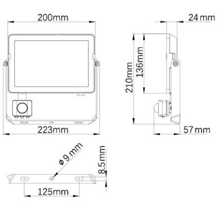 Philips - Proyector LED para exteriores con sensor PROJECTLINE LED/50W/230V IP65 4000K