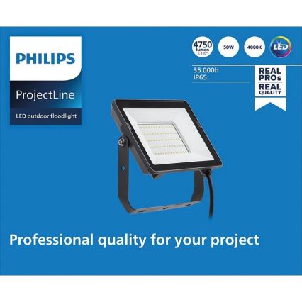 Philips - Proyector LED para exteriores PROJECTLINE LED/50W/230V IP65 4000K