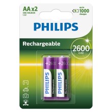 Philips R6B2A260/10 - 2 pz. Baterías recargables AA MULTILIFE NiMH/1,2V/2600 mAh