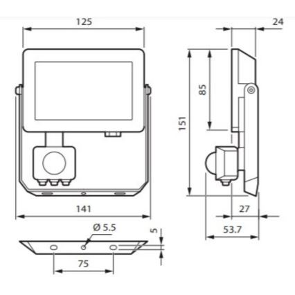 Philips - Reflector LED con sensor DECOFLOOD LED/20W/230V IP65