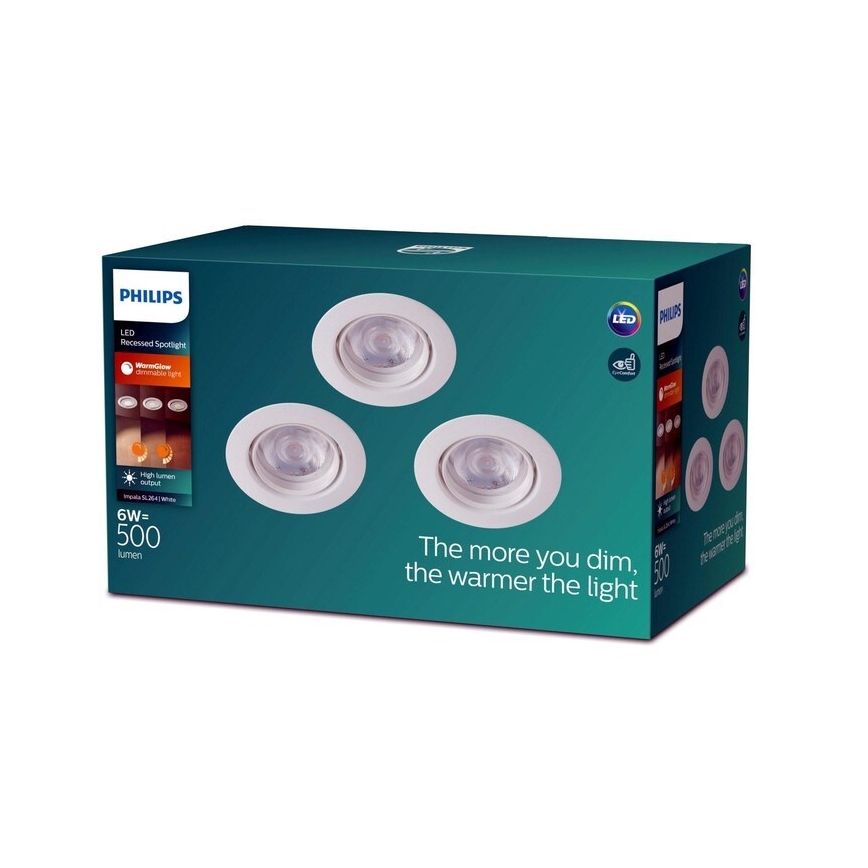 Philips -SADA 3xLED Lámpara de techo regulable IMPALA Warm Glow LED/6W/230V