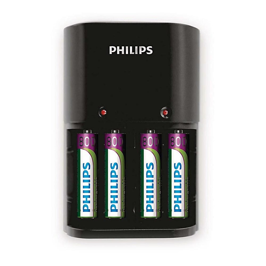 Philips SCB1450NB/12 - Cargador de baterías MULTILIFE 4xAAA 800 mAh 230V