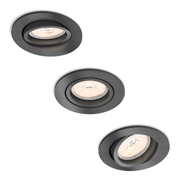 Philips - SET 3x Iluminación empotrable de techo 1xGU10/5,5W/230V