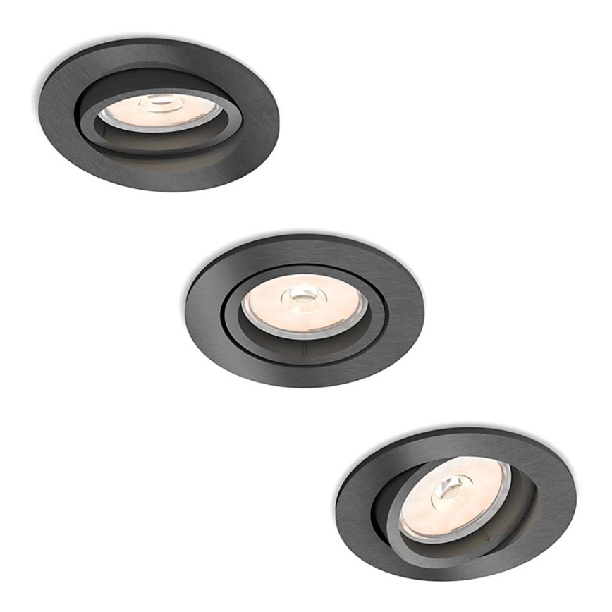 Philips - SET 3x Iluminación empotrable de techo 1xGU10/5,5W/230V