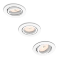Philips - SET 3x Iluminación empotrable de techo 3xGU10/5,5W/230V