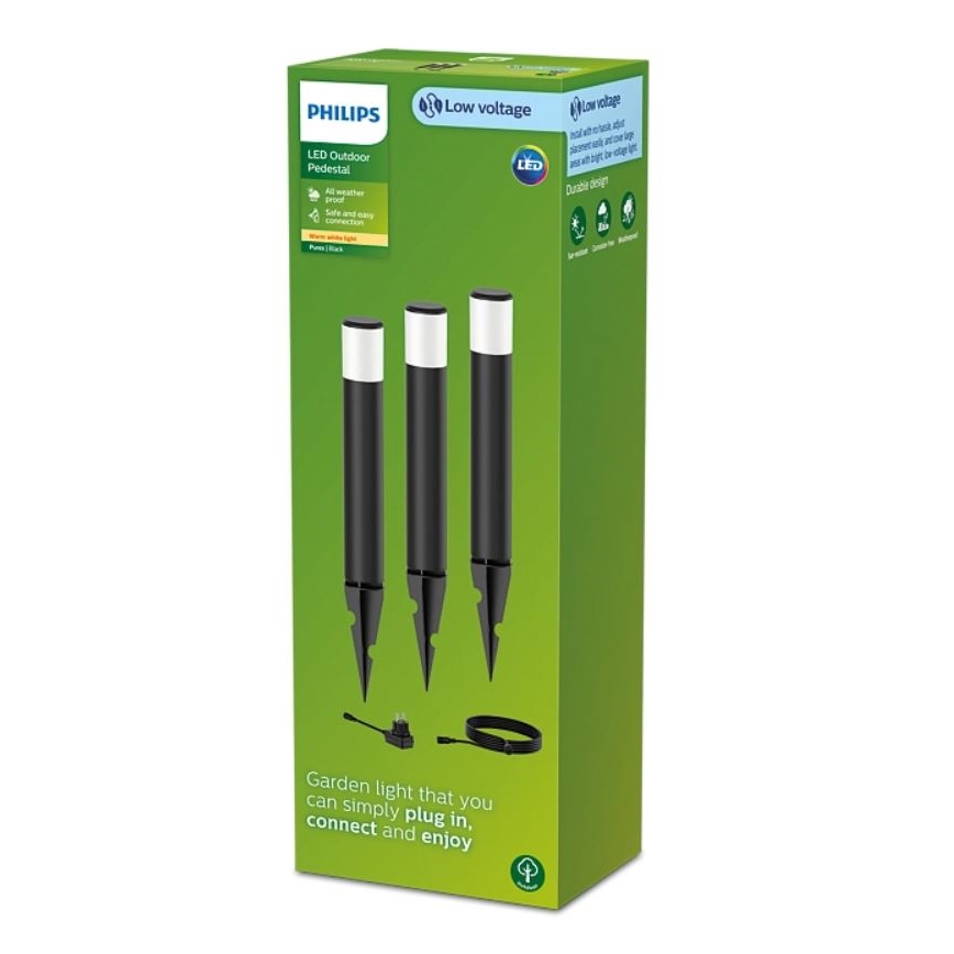 Philips - SET 3x Lámpara LED de exterior PUREX LED/1,5W/24/230V IP44