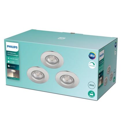 Philips - SET 3x LED Lámpara de baño regulable DIVE LED/5W/230V IP65