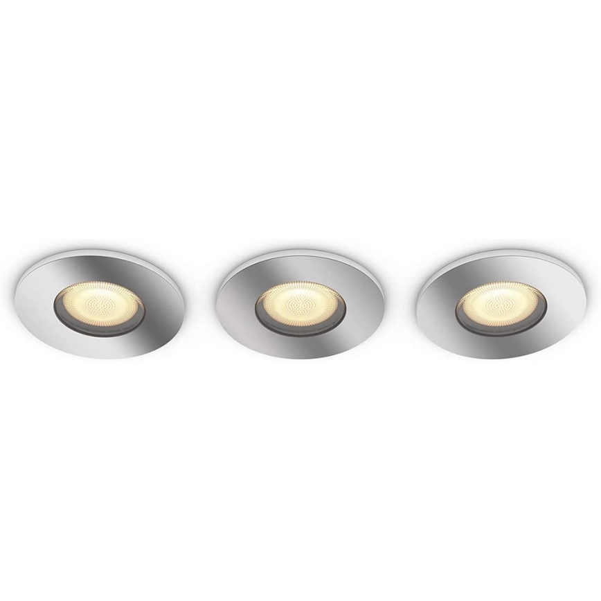 Philips - SET 3x LED Lámpara regulable para el baño Hue ADORE 1xGU10/5W/230V IP44 + control remoto