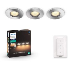 Philips - SET 3x LED Lámpara regulable para el baño Hue ADORE 1xGU10/5W/230V IP44 + control remoto