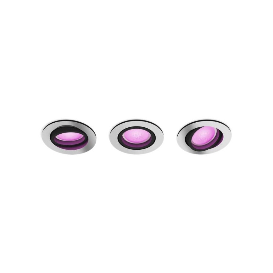 Philips - SET 3x LED RGB Plafón regulable Hue CENTURA 1xGU10/5,7W/230V 2000-6500K