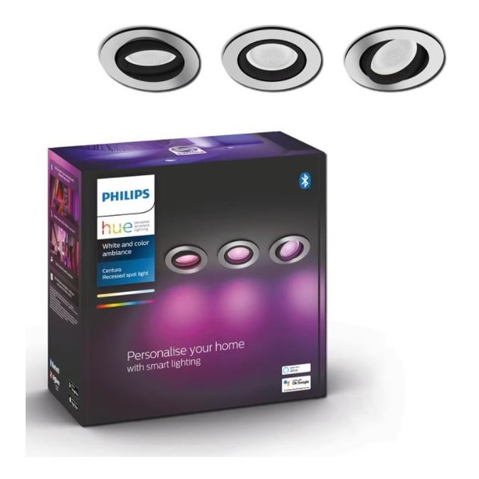 Philips - SET 3x LED RGB Plafón regulable Hue CENTURA 1xGU10/5,7W/230V 2000-6500K