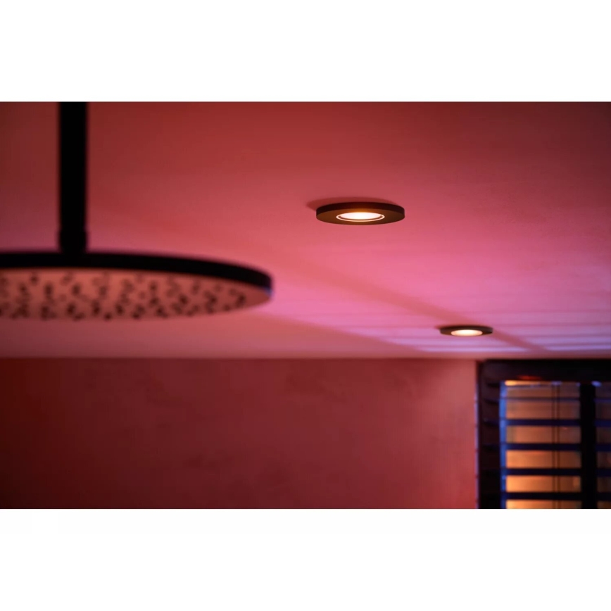 Philips - SET 3x LED RGBW Lámpara empotrable regulable para el baño Hue XAMENTO 1xGU10/4,2W/230V 2000-6500K IP44