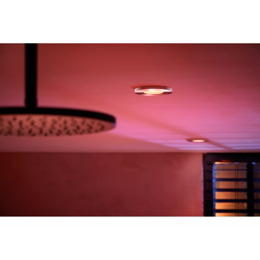 Philips - SET 3x LED RGBW Lámpara empotrable regulable para el baño Hue XAMENTO 1xGU10/4,2W/230V IP44 2000-6500K