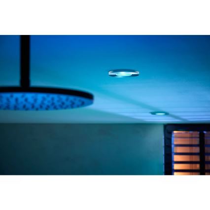 Philips - SET 3x LED RGBW Lámpara empotrable regulable para el baño Hue XAMENTO 1xGU10/4,2W/230V IP44 2000-6500K