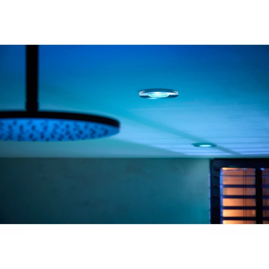 Philips - SET 3x LED RGBW Lámpara empotrable regulable para el baño Hue XAMENTO 1xGU10/4,2W/230V IP44 2000-6500K