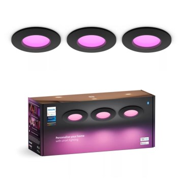 Philips - SET 3x LED RGBW Lámpara empotrable regulable para el baño Hue SLIM LED/8,3W/230V IP44 2000-6500K