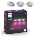 Philips - SET 3xLED RGB Lámpara de baño regulable Hue 1xGU10/5,7W/230V IP44 2000-6500K