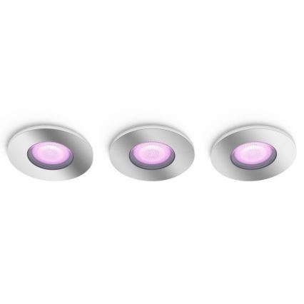 Philips - SET 3xLED RGB Lámpara de baño regulable Hue XAMENTO 1xGU10/5,7W/230V IP44 2000-6500K