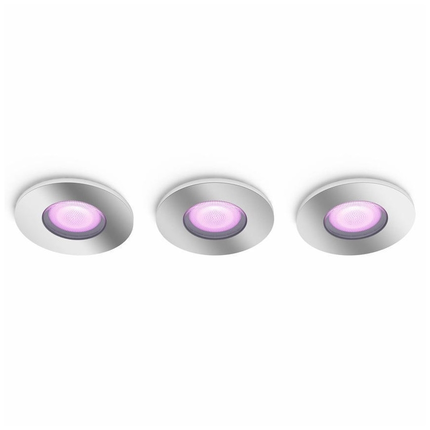 Philips - SET 3xLED RGB Lámpara de baño regulable Hue XAMENTO 1xGU10/5,7W/230V IP44 2000-6500K