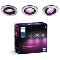 Philips - SET 3xLED RGBW Lámpara empotrable regulable Hue CENTURA 1xGU10/4,2W/230V 2000-6500K