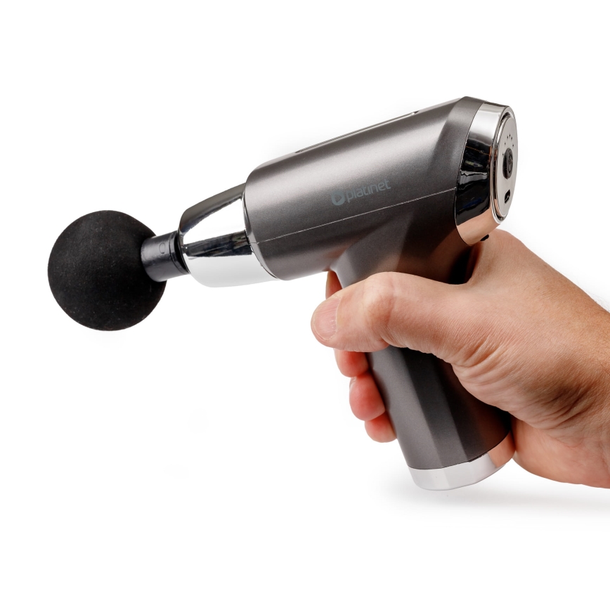 Pistola de masaje recargable con 4 cabezales 25W/5V 1200 mAh