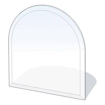 Placa de vidrio para chimenea 1000x1000x6 mm semiarco