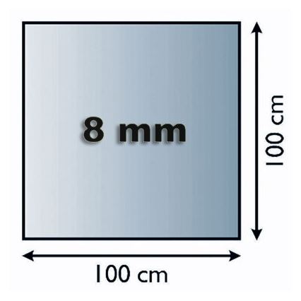 Placa de vidrio para chimenea 1000x1000x8 mm cuadrado