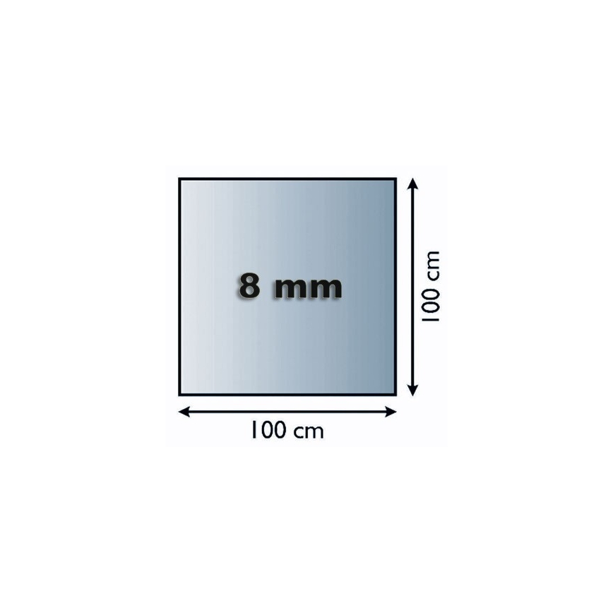 Placa de vidrio para chimenea 1000x1000x8 mm cuadrado